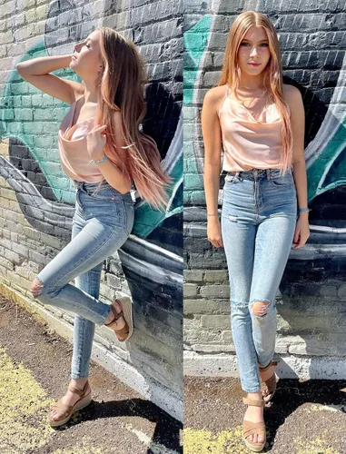 Vista 3 de Ekouaer Womens Cowl Neck Tank Tops Satin Camisole Basic Silky Loose Shirt Blouse