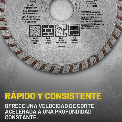 Vista 4 de Dewalt Accessories DW472 hoja de albañilería de alto rendimiento - 4.5 pulgadas