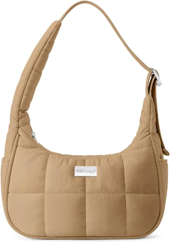 Vista 20 de TOPDesign Bolso de hombro acolchado para mujer, bolso de mano ultraligero con cremallera, correa ajustable