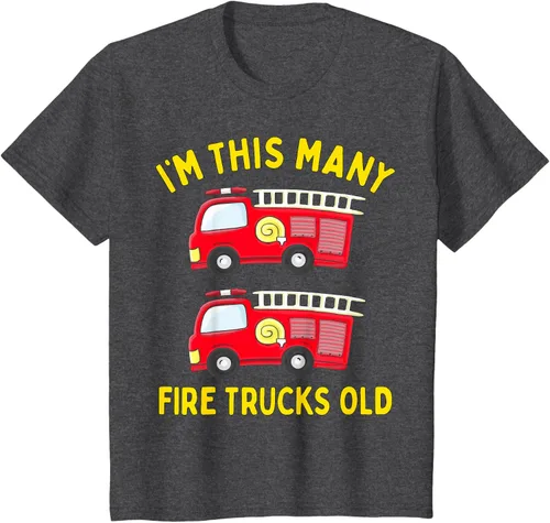 Vista 11 de Camiseta de bomberos para niños de 2º cumpleaños para niños y niñas, Negro, Kids 2
