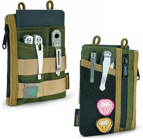 Vista 10 de VIPERADE VE18 EDC Bolsa, Organizador de Bolsillo para Hombres, Organizador de Bolsillo EDC, 3 Ranuras con 2 Bolsillos con Cremallera, Bolsa