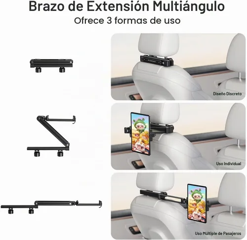 Vista 3 de elitehood Soporte compacto para tableta para reposacabezas de coche