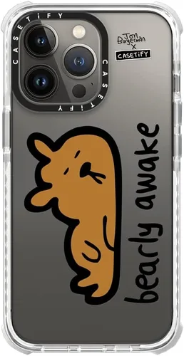 Vista 8 de CASETiFY Funda Ultra Impact para iPhone 13 Pro - Bearly Awake - Clear Frost