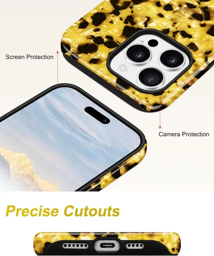 Vista 62 de Jusy Funda compatible con MagSafe con estampado de caparazón de tortuga marrón para iPhone 7/8/SE, cubierta protectora de TPU suave magnética