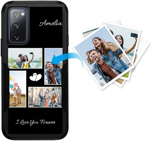 Vista 29 de Funda de teléfono personalizada para Galaxy S20 FE 5G, funda para teléfono multifoto, funda protectora resistente de doble capa a prueba de golpes