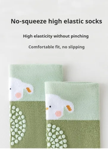 Vista 4 de Calcetines antideslizantes hasta la rodilla para bebé y niña, calcetines antideslizantes para recién nacidos, calcetines para gatear el suelo, 5