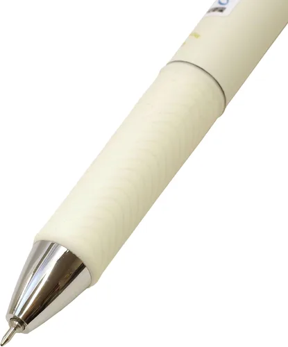 Vista 2 de Pentel EnerGel Clena - Bolígrafo retráctil de gel líquido, punta de aguja micro fina de 0.012 in, tinta negra, cuerpo azul saxo (BLN73LS-A)