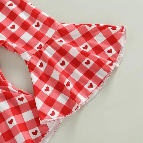 Vista 20 de FIOMVA Conjunto de ropa de 3 piezas con estampado de corazón para bebé recién nacida, para el día de San Valentín