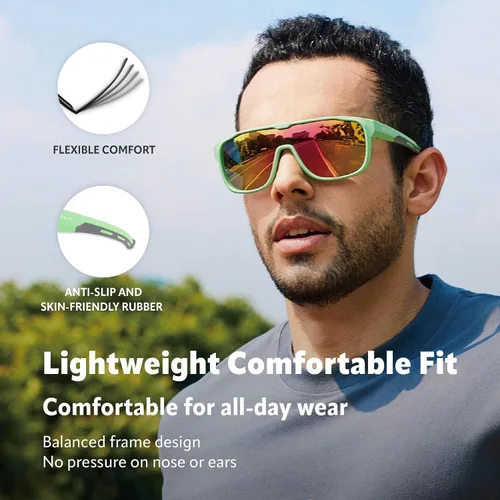 Vista 3 de MARS Lifestyle Gafas de sol polarizadas al aire libre UV400 Anti-agua de mar Mujeres Hombres Adulto Adolescente Correr Pesca Deportes