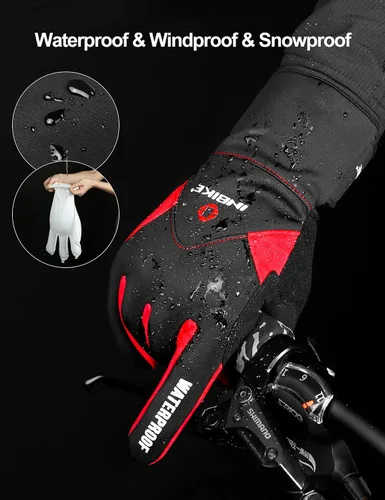 Vista 5 de INBIKE - Guantes de gel para bicicleta de invierno con pantalla táctil para hombre
