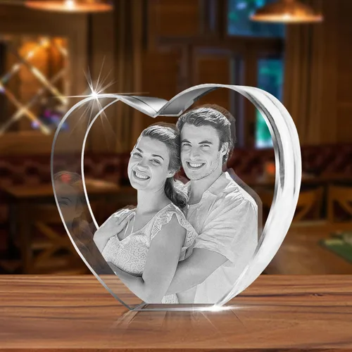 Vista 2 de HAN'S LASER Foto de cristal 3D, regalo personalizado con tu propia foto, regalo único para el día de la madre, regalo de cumpleaños para mujeres