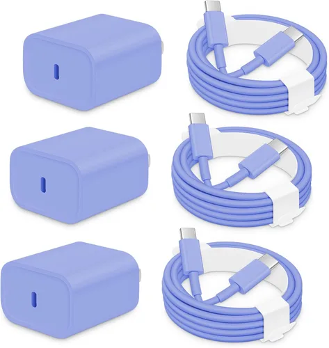 Vista 10 de Paquete de 3 bloques de carga rápida AISNI compatibles con iPhone 17, 16, 15, cargador USB C de carga rápida, cable de carga larga tipo C de 6 pies