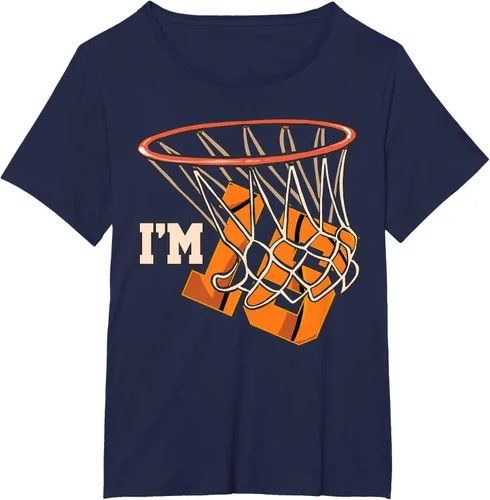 Vista 19 de Camiseta número 15 con temática de baloncesto para fiesta de cumpleaños, Negro, S