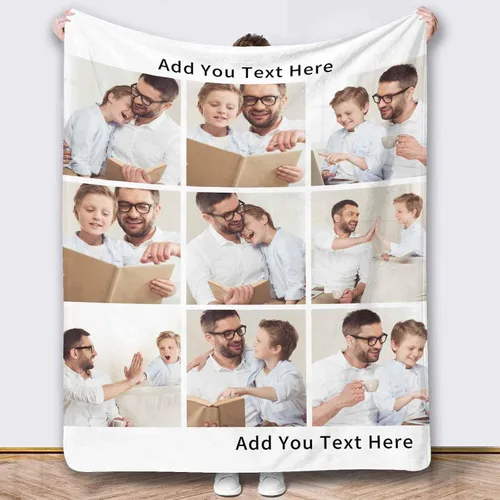 Vista 38 de Mantas de fotos personalizadas, 10 fotos personalizadas, mantas de imagen personalizadas, regalos para hermana, papá, mamá, hija, hijo