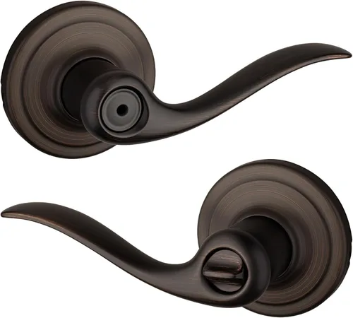 Vista 30 de Kwikset Tustin - Manija de puerta de entrada con cerradura y llave, palanca exterior reversible con cerradura segura, para entrada principal