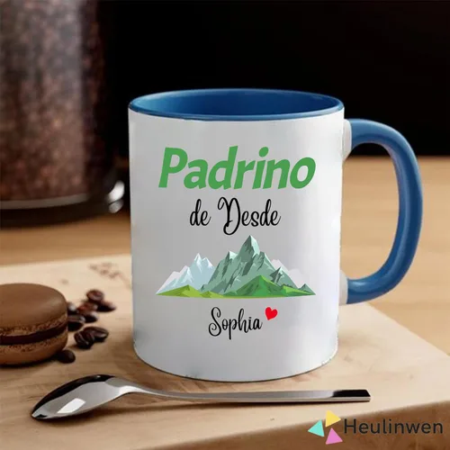 Vista 3 de Juego personalizado de Bautizo Recuerdos Juego De 2 Tazas 2024, Padrinos De Bautizo Propuesta Set 2 Tazas Café 11Oz, Para Niño, Niña, Propuesta