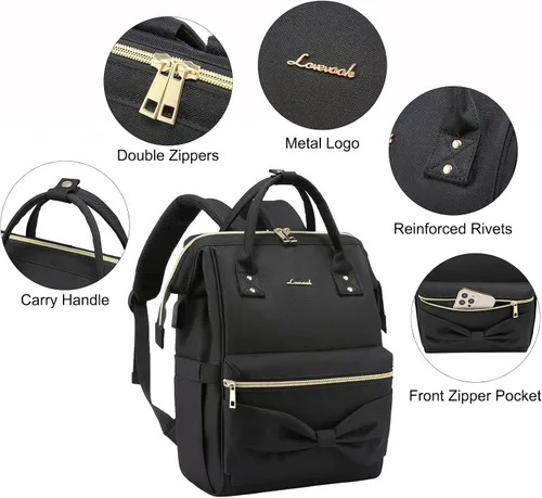 Vista 4 de LOVEVOOK Mini mochila para mujer mochila pequeña para adolescentes linda mochila de moda con puerto de carga USB Mochilas Daypack