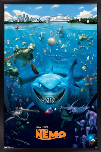 Vista 9 de Trends International Disney Pixar Buscando a Nemo - Póster de pared fundido, 14.725 x 22.375 pulgadas, versión enmarcada de madera de granero