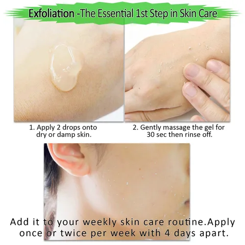 Vista 4 de Gel exfoliante facial, exfoliante suave no exfoliante para cara y cuerpo, exfolia, pela y elimina las células muertas de la piel, revela una piel