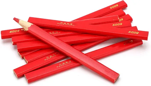 Vista 4 de Fafeicy Lápices de carpintero, 10 lápices de carpintero, lápices de carpintero, lápices octogonales de madera plana de 6.693 in, lápices