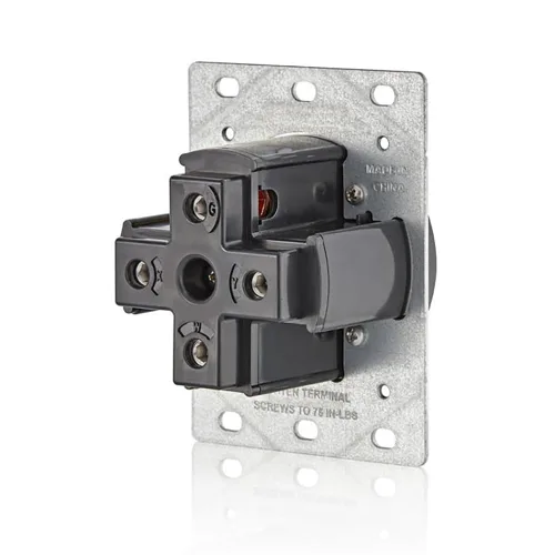 Vista 4 de Leviton Receptáculo/salida de carga EV de 50 amperios, resistente, 1450R, negro