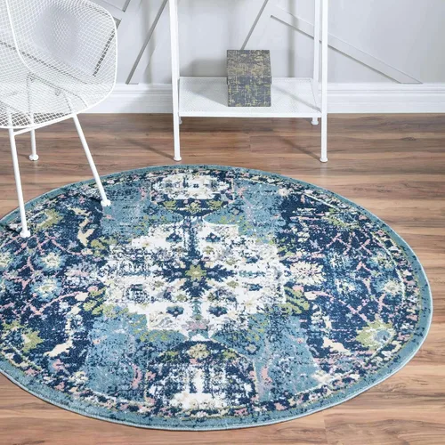 Vista 10 de Unique Loom Sumter Collection - Alfombra Aiken (2 x 6 pies, color rosa y azul)