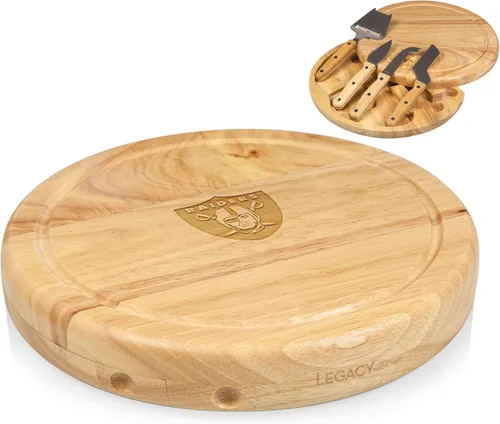 Vista 25 de PICNIC TIME NFL Circo Juego de Tabla de Quesos y Cuchillos - Juego de Tabla de Charcutería - Tabla de Cortar de Madera