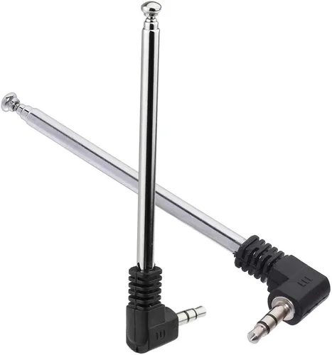 Vista 4 de Bingfu Mini antena de radio FM de 0.138 in macho telescópica FM antena portátil 2 unidades compatibles con receptor estéreo interior AV audio video