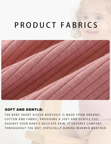 Vista 9 de Body de bebé, de manga corta, para niños y niñas, 100% algodón, unisex, con botones, paquete de 2