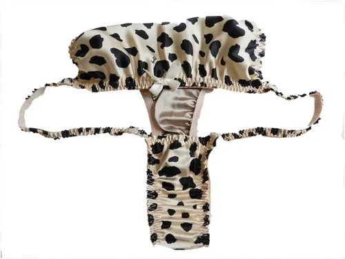 Vista 3 de 8 piezas de tangas de seda para mujer, tangas sexis con tanga en T, parte trasera en T, bikini de satén, ropa interior de flores S-XXL