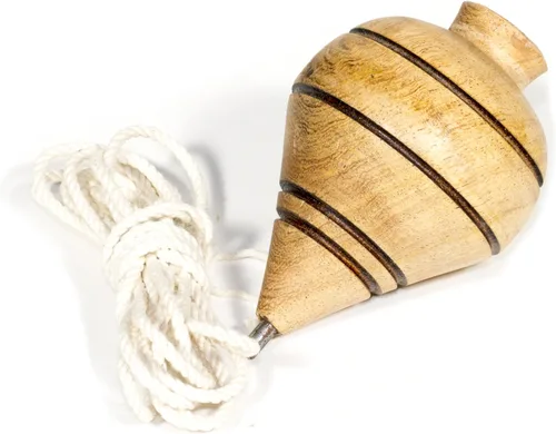 Vista 2 de MexART Trompo de madera de mezquite clásico mexicano / trompo de madera de mezquite