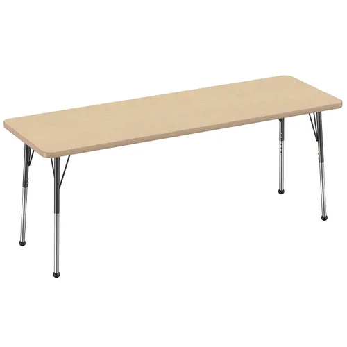 Vista 78 de FDP - Mesa rectangular para actividades escolares y de oficina (24 x 36 pulgadas), patas estándar con deslizadores giratorios, altura ajustable