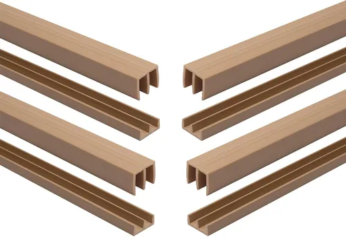 Vista 9 de Riel de puerta corredera de panel de 1/4 pulgadas, juego superior e inferior de plástico negro de 48 pulgadas, fabricado en EE. UU., paquete de 1