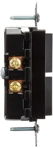 Vista 4 de Decora Leviton Apagador de combinación de CA, polo único, grado comercial, 15 amperios, 120/277 voltios., 5634-E Negro