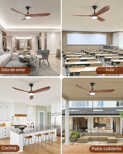 Vista 9 de Sofucor Ventiladores de techo inteligentes de 60 pulgadas con luces, ventilador de techo inteligente moderno para exteriores