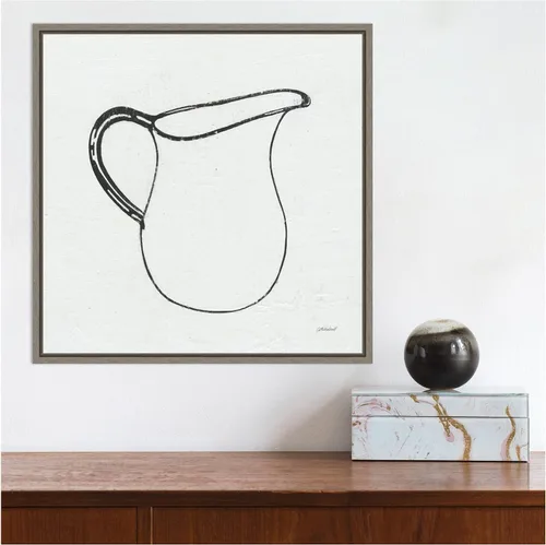 Vista 6 de Amanti Art Lienzo enmarcado para pared, diseño de jarra retro (cocina) por Kathrine Lovell (16 pulgadas de ancho x 16 pulgadas de alto), marco