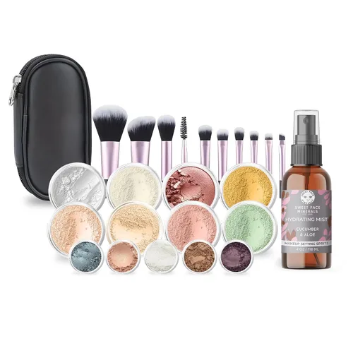 Vista 14 de Kit de maquillaje mineral de tamaño completo, set de base mate, Beige