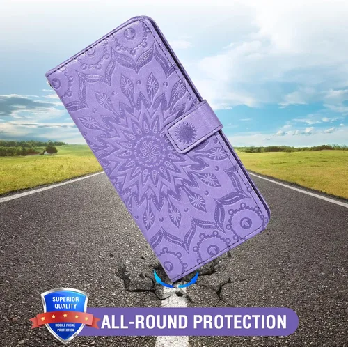 Vista 7 de Asuwish Funda de teléfono para Samsung Galaxy A14 5G con protector de pantalla de vidrio templado y funda delgada de piel de girasol, soporte