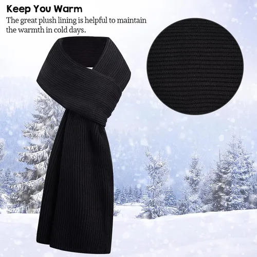 Vista 5 de Conjunto de guantes de punto de invierno para hombres y mujeres con forro polar