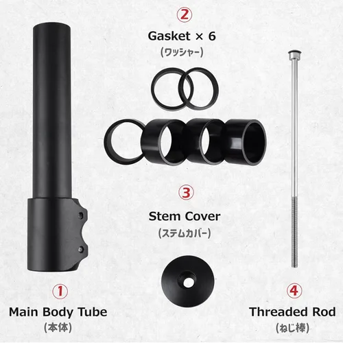 Vista 4 de Azarxis Bike Fork Stem Bicycle Extender Handlebar Riser Adaptor Aluminium Alloy Head up Adapter Flexible Easy Installation for 1-1/8 Inch 28.6 mm