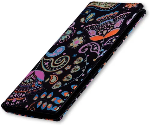 Vista 52 de HUA ANGEL Billetera ultra delgada para mujer, con bloqueo RFID, tarjetero de crédito, plegable, largo, hebilla magnética, billete para mujer, Owl