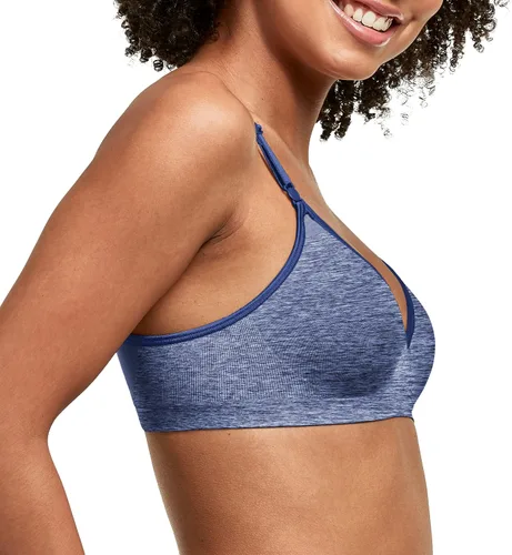 Vista 2 de Hanes womens Wireless T-shirt Bra, Moisture-wicking Convertible Smoothing Bra, Full-coverage