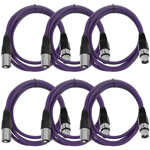 Vista 72 de SEISMIC AUDIO - SAXLX-2 - Paquete de 6 cables de conexión XLR macho a XLR hembra de 2 pies - Equilibrados - Cables de conexión de 2 pies