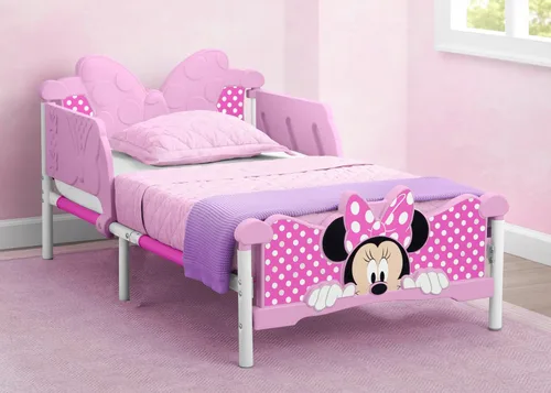 Vista 2 de Delta Children Minnie Mouse Cama para Niños Pequeños 3D, Rosa