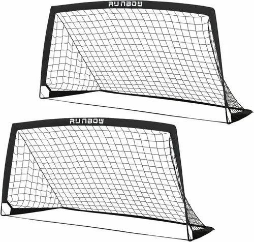 Vista 7 de Portería de fútbol infantil de 6 x 4 pies con bolsa de transporte, red de fútbol plegable portátil para entrenamiento de práctica en el patio