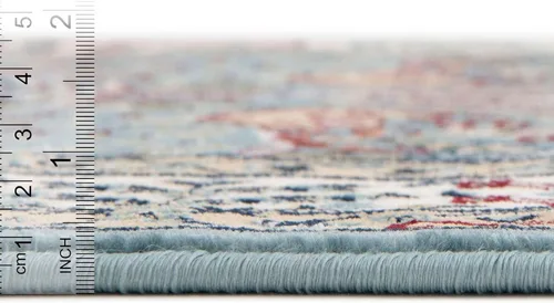 Vista 2 de Unique Loom Colección Narenj - Alfombra de área - Bristol (2' 2" x 3' 1" ovalada, azul/beige)
