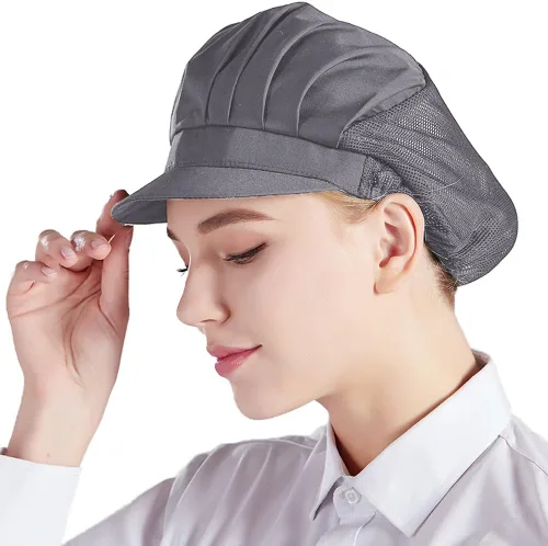 Vista 17 de Nanxson 3 piezas Gorra de chef para cocina, gorro de cocina, redes para el cabello de malla, servicio de alimentos CF9033 Negro*3 piezas