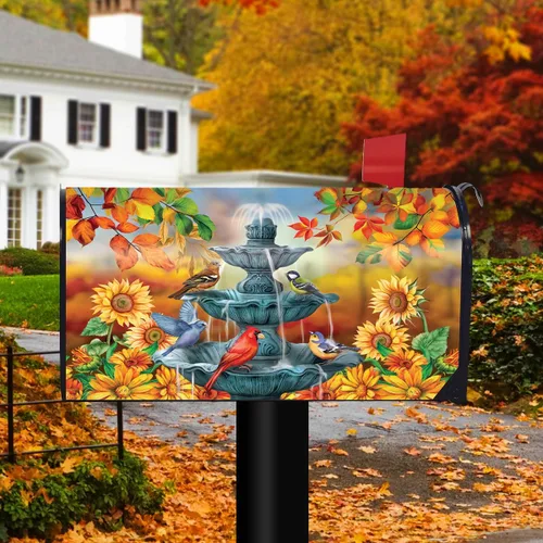 Vista 2 de Briarwood Lane Bath Time Birds - Funda para buzón de otoño