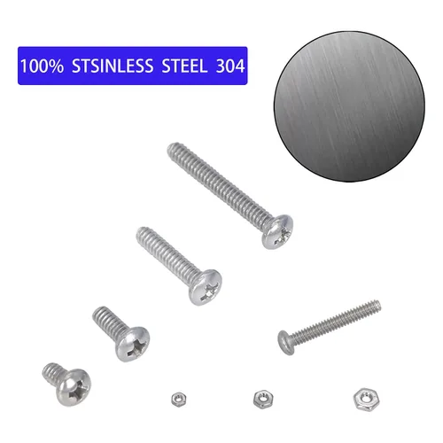 Vista 3 de Kit surtido de tornillos de máquina #6-32/#4-40/#2-56 Phillips Pan Head Tuercas y Tornillos Surtido Kit Surtido de Tornillos de Acero Inoxidable