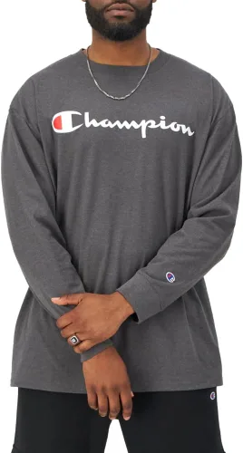 Vista 4 de Champion Camiseta para hombre, camiseta clásica de manga larga, cómoda, suave para hombre (regular o grande y alto)